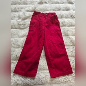 Kids Red Casual Wide-Leg Pants